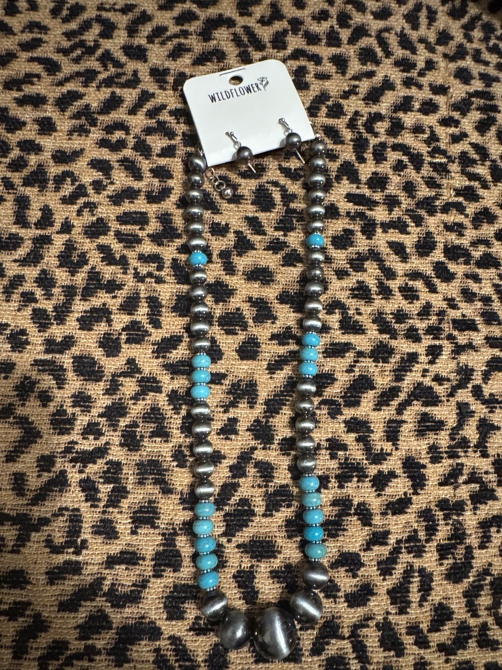 Wildflowers Silver & Turquoise Southwestern Beaded Necklace